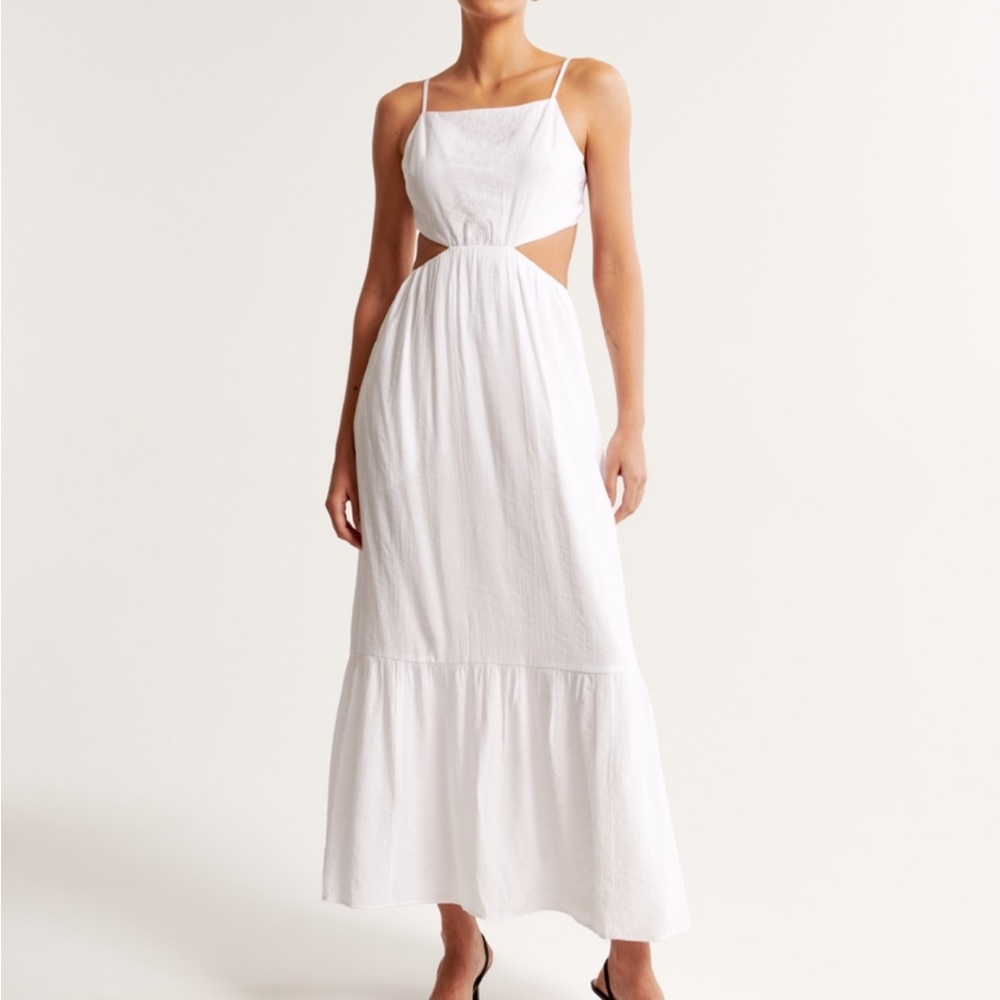 Crinke textured cutout maxi dress